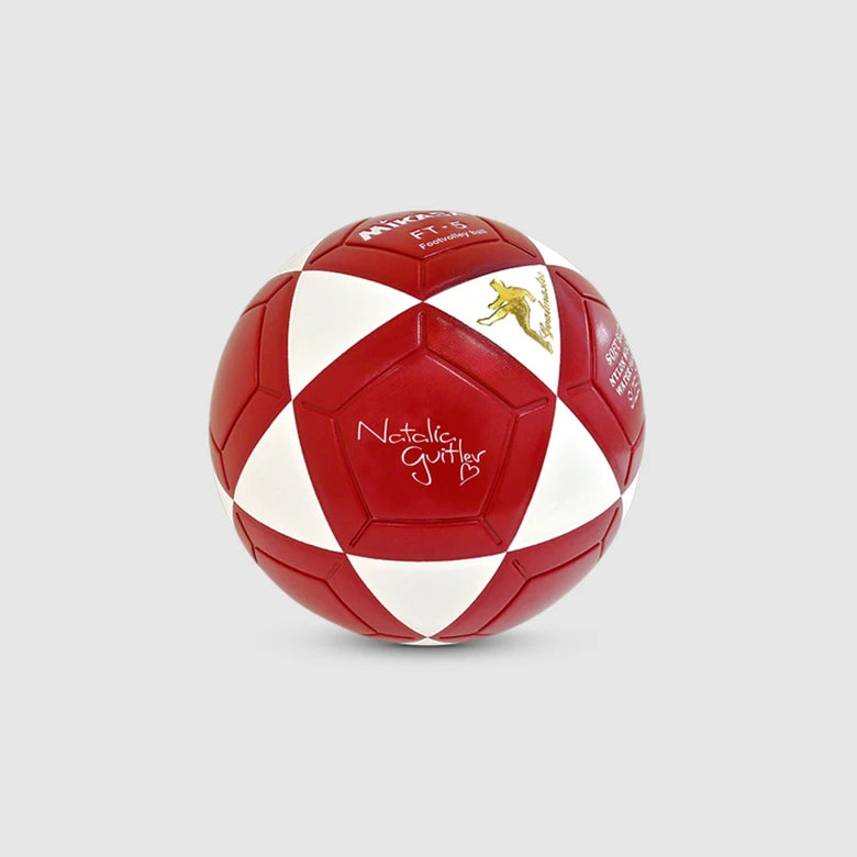 Bola Oficial de Futevôlei Mikasa FT-5 Branco e Vermelho - Edição Natalia Guitler
